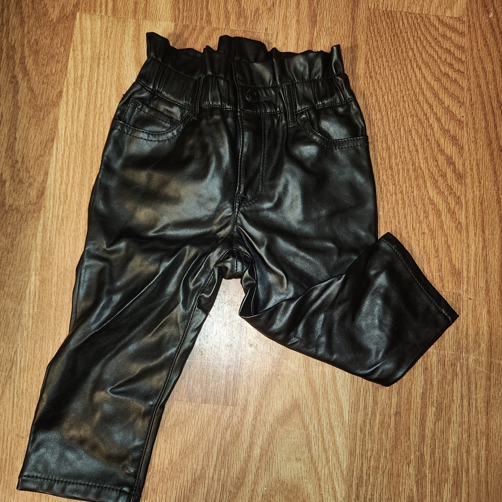 GAP Black Kids Faux Leather Jeans